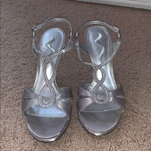 Silver sandal heels